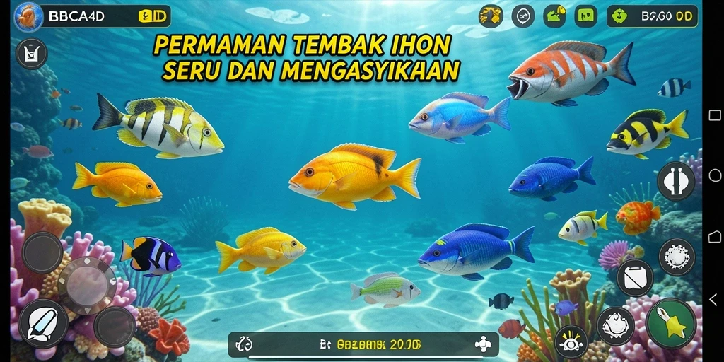 Tampilan gameplay BBCA4D yang seru saat menangkap ikan.