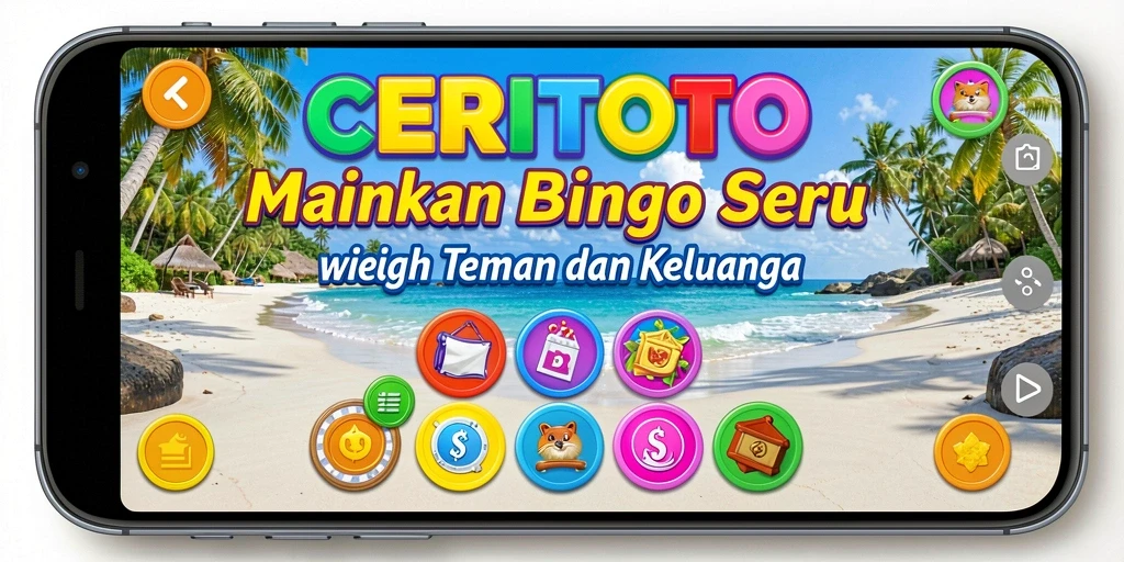Tangkapan layar utama CERITOTO menampilkan gameplay seru Bingo yang interaktif.
