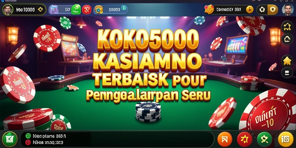 Gameplay KOKO5000 yang mendebarkan dalam suasana kasino.