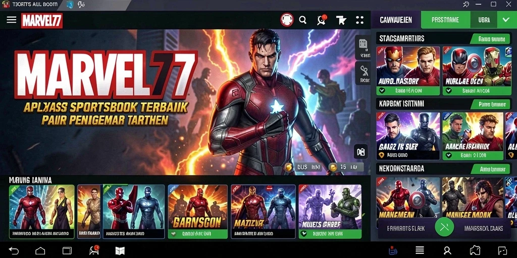 Screenshot gameplay Sportsbook MARVEL77 yang menarik dan interaktif.