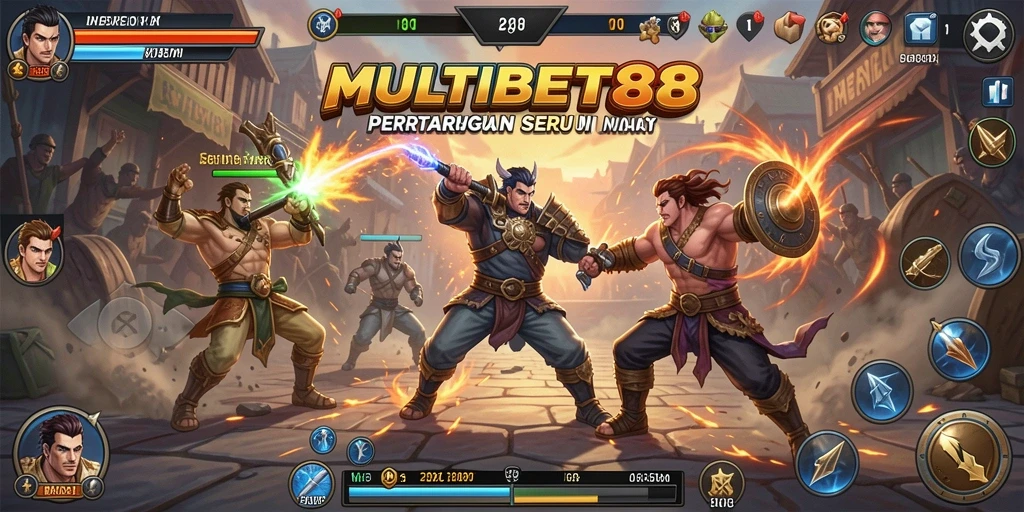 Screenshot gameplay MULTIBET88 dengan pertarungan dramatis.
