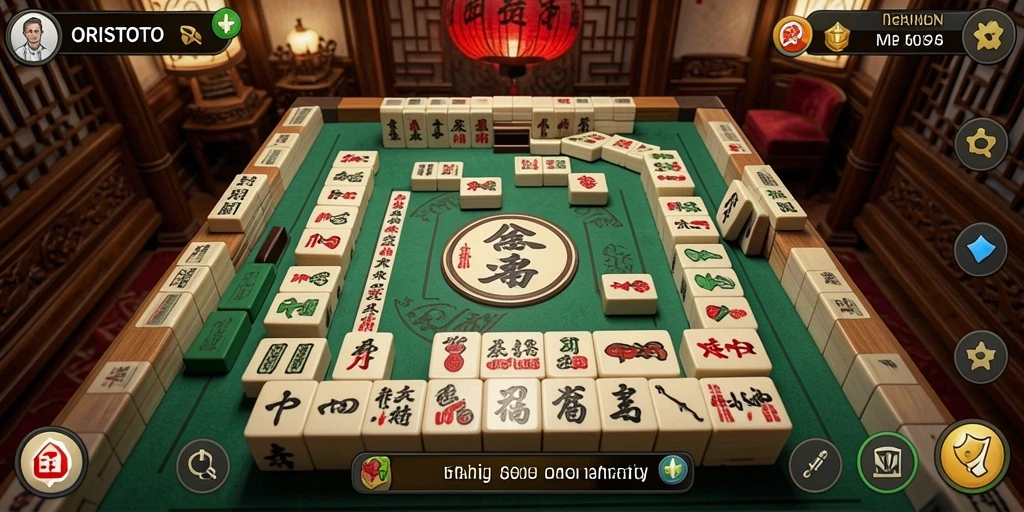 Tampilan menarik dari gameplay Mahjong di ORISTOTO.