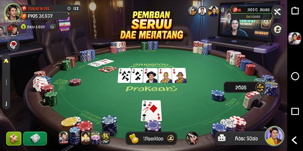 Tangkapan layar gameplay PK95 yang seru dalam permainan poker.