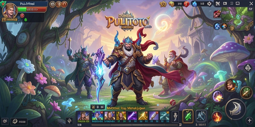 Screenshot PULITOTO menampilkan pertempuran seru di dunia MMORPG.