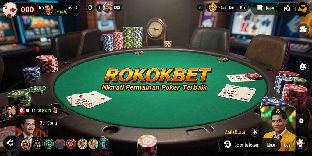 Tampilan gameplay Poker ROKOKBET yang menegangkan dan seru.