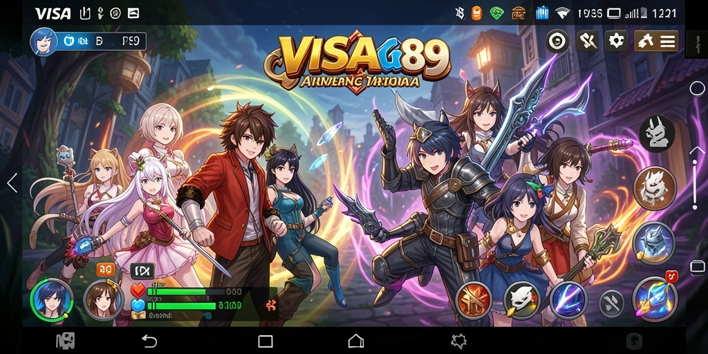 Tampilan gameplay yang menarik dan penuh warna dalam VISA89.