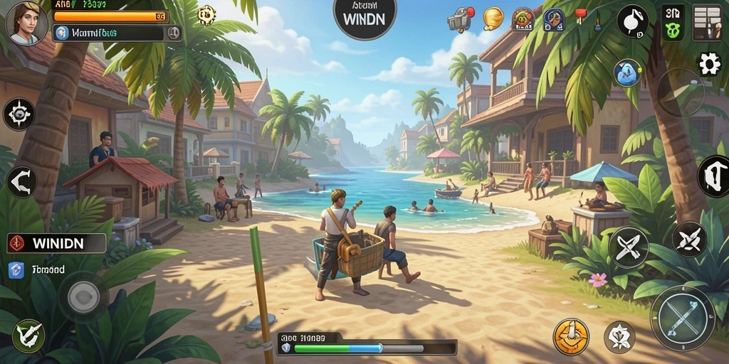 Screenshot gameplay WINIDN yang menggambarkan keseruan permainan santai.